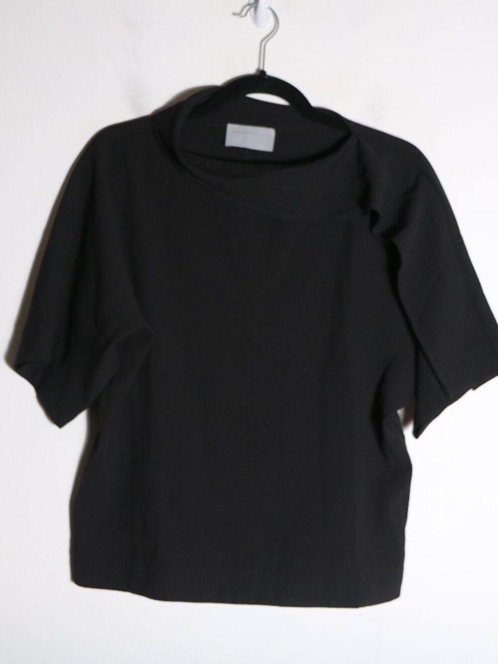 Modern Citizen Cowl Mock Neck Asymmetric Top Women XS Black Work Neutral Capsule